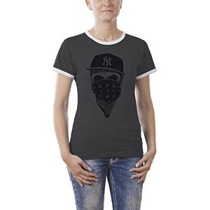 Touchlines Ny Gangster T-shirt voor dames, contrast, donkergrijs (17)
