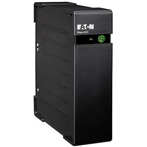 Eaton Ellipse omvormer ECO 1600 USB FR – off-line UPS – EL1600USBFR – vermogen 1600 VA (8 FR-stopcontacten, overspanningsbeveiliging, accu) – UPS met USB-interface (kabel inbegrepen) – zwart