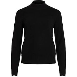Vila Viril bovendeel met ronde hals, L/S Noos sweater, dames, zwart, XL, zwart.