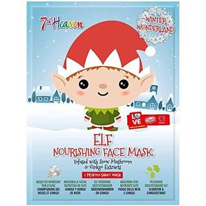 7th Heaven Winter Wonderland Elfblad-masker met paddenstoel- en gingko-extracten voor het voeden van de huid, ideaal voor alle huidtypes (8 jaar)
