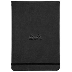 RHODIA 118349C - hardcase webnotepad zwart - A5 - gelinieerd - 192 pagina's afneembaar - helder ivoorkleurig papier 90 g/m? - bladwijzer, elastische sluiting - envelop van kunstleer - Rhodiarama