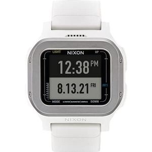 NIXON Regulus Expedition A1324 Digitaal sporthorloge voor heren (47,5 mm gezicht, 24 mm band PU/rubber/siliconen), lichtgrijs, OSFM, riem, Lichtgrijs, riem