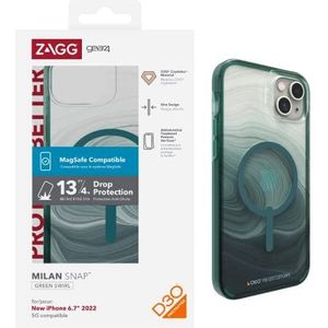 ZAGG Gear4 Milan Snap D30 Hoes compatibel met iPhone 14 Max, dun, schokbestendig, draadloos opladen, groen
