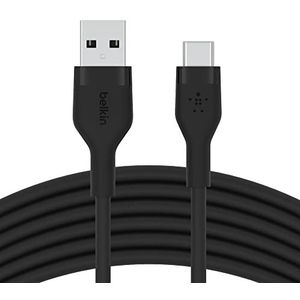 Belkin BoostCharge Flex USB C/USB-A kabel (3 m) USB-IF gecertificeerd voor iPad Pro, Galaxy S23 Ultra, Plus, Note 20, Pixel en andere apparaten, zwart