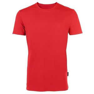 HRM Luxe heren ronde hals T-shirt hoogwaardig T-shirt ronde hals van 100% biologisch katoen, basic T-shirt wasbaar tot 60 °C, hoogwaardige en duurzame mannenkleding rood, L, Rood