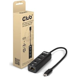 Club3D CSV-1549 USB Type-C 3.2 Gen1 Hub naar 3 USB Type-A Hub met Gigabit Ethernet