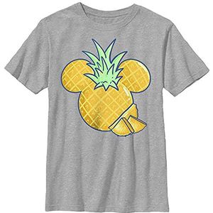 Disney Mickey & Friends Mickey Pineapple Logo Boys T-shirt, Grijs gemêleerd, Athletic XS, atletisch grijs gemêleerd