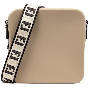 FIRENZE ARTEGIANI Libelulla Vierkante schoudertas van siliconen met verwisselbare designriem, 19 x 8 x 19 cm, kleur: beige, beige, 19 x 8 x 19 cm, Utility, Beige, Utility