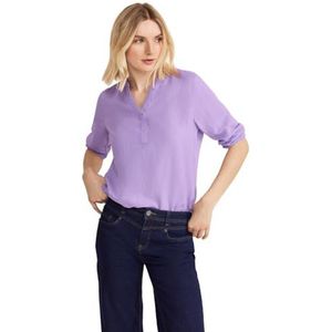 Street One Ls_solid Blouse met open hals W Sl Dames T-shirt, Smell of Lavender