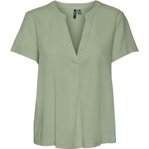 Vero Moda Vmmymilo SS Top WVN GA Femme, Reseda, XS