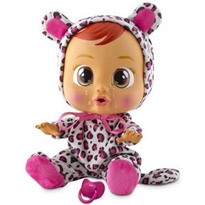 CRY BABIES Lea de luipaard | Interactieve pop die echte tranen huilt met haar luipaardpyjama - ideale pop voor kinderen vanaf 18 maanden