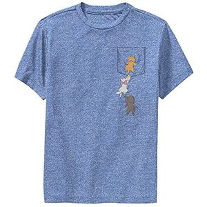 Disney T-shirt met korte mouwen voor jongens, normale pasvorm, koningsblauw gemêleerd