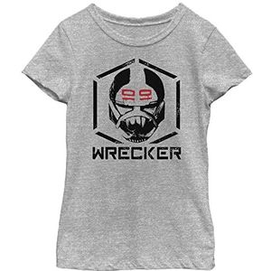 Star Wars T-shirt met korte mouwen voor meisjes, klassieke snit, grijs gemêleerd, XS, grijs.
