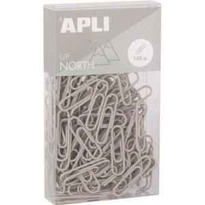 APLI 19978 140 stuks metalen bureauclips 28 mm grijs minimalistisch design bureauaccessoires upnorth