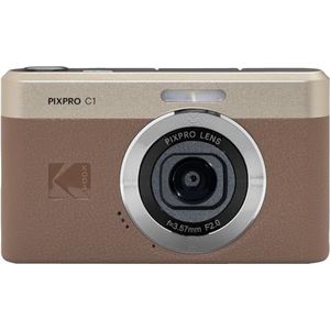 KODAK Pixpro C1 - Ultracompacte digitale camera | 13 MP BSI CMOS, 4-voudige zoom, 2,8 inch LCD-display, led-flitser - bruin