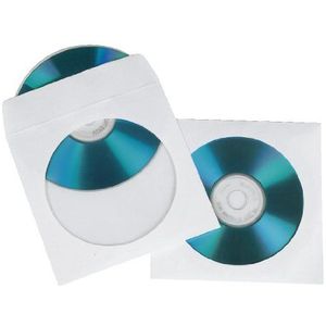 Hama-hoesjes (voor cd/dvd/Blu-Ray, smalle uitvoering, plastic hoesje, set van 25) wit/transparant