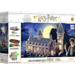 Trefl Brick Trick Build with Bricks - Great Hall, Grand Hall - Harry Potter, Hogwarts, Magische School, EKO Brick Blocks, DIY, meer dan 410 stenen, herbruikbaar