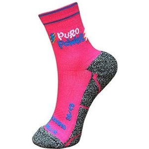 Hoopoe Trail Running Quarter Cut Puro Power Socks heren dames origineel grappig naadloos Thermo Fuchsia maat 36-45, Fuchsia