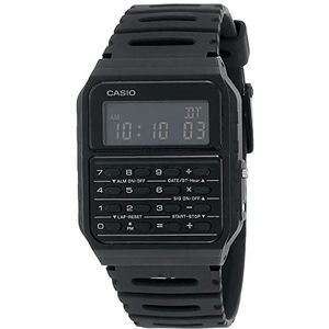 Casio CA-53WF-1B CA-53 Digitaal herenhorloge met rekenmachine, zwart, 43,2 × 34,4 × 8,2 mm, digitaal