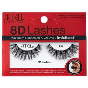 Ardell Valse wimpers, 8D, 953, zwart, maximaal volume, lang, gekruist, fluffy feathery, Full Dramatisch, Russisch volume, geïnspireerd, comfortabel, veganistisch, dierproefvrij
