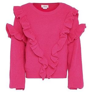 Aleva Falbala Pull en tricot pour femme Automne et Hiver Rose Taille XL/XXL, rose, XL