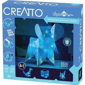 Kosmos Creatto 3D olifantenpuzzel, 3D olifantenpuzzel voor olifant, vos, kangoeroe, of mobiele telefoonstation, creatieve kamerdecoratie, 40 stuks, led-lichtsnoer, 20 stuks, voor kinderen en volwassenen