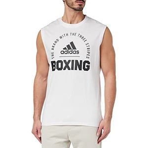 adidas Community 21 mouwloos box-T-shirt, uniseks, Wit - Zwart