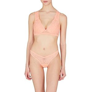 Emporio Armani Dames Eternal Lace Brazilian Brief Slipje Tanga Dames Papaya, XL, Papaya