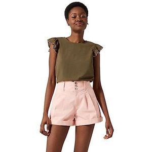 Naf Naf Davina Sm T-shirt voor dames, Kaki