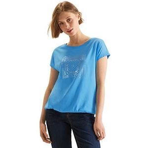 Street One Dames T-shirt met korte mouwen splash blauw, 36, Blauwe splash