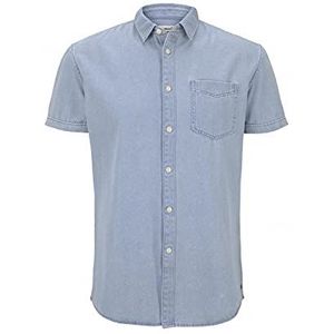 TOM TAILOR Denim Denim overhemd voor heren met lange mouwen, 10139 - Bleached Blue Denim