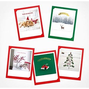 PICKMOTION Set van 2 wenskaarten met envelop, Kerstmis Instagram handgemaakte vouwkaarten, grappige spreuken en X-Mas motieven, kerstkaarten
