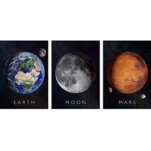 Curiscope Multiverse Interactieve leerposter, essentieel pakket (3 posters inbegrepen, aarde, maan en maart)