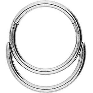 PIERCINGLINE Chirurgisch staal septum tragus helix piercing dubbele ring kleur naar keuze, roestvrij staal