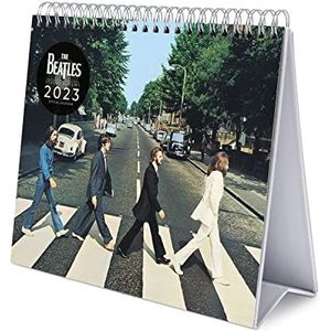 Grupo Erik - Bureaukalender 2023 The Beatles – 12 maanden, 20 x 18 cm, maandkalender in het Frans, januari 2023 tot december 2023, officieel gelicentieerd product, FSC-gecertificeerd, met vaste houder CS23002