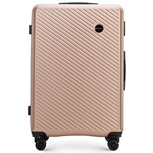 WITTCHEN Circle Line Elegante koffer van ABS, combinatieslot, telescopische handgreep, cabinebagage, maat, Poeder roze, Modern