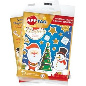 Alevar Set van 3 vellen zelfklevende kerstetiketten, 6 beschrijfbare etiketten en 30 stickers, in totaal 36 stuks