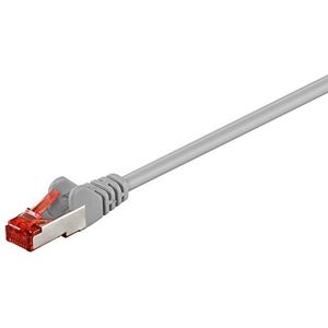 Goobay 92733 CAT 6 netwerkkabel voor Gigabit Ethernet S-FTP dubbel afgeschermd met RJ45-stekker grijs 1m