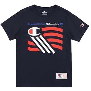 Champion Legacy Retro Sport B (306854) - Graphic Ss Crewneck T-shirt voor jongens, Marineblauw (Nny)