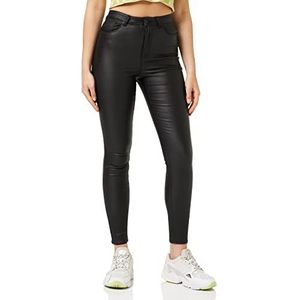 Vero Moda Vmloa HR Skinny S Coated Pant GA Noos dames, zwart.