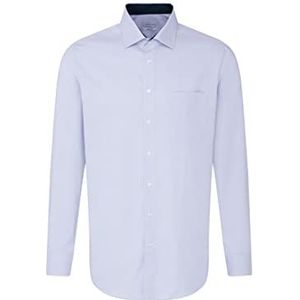 Seidensticker Zakelijk overhemd voor heren, regular fit, strijkvrij, Kent kraag, lange mouwen, 100% katoen, Lichtblauw