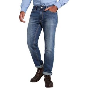 JP 1880 Super stretch jeans, contrasterende naden, 5 zakken, rechte snit herenbroek, Denim Wash