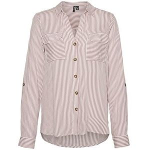 VERO MODA Vmbumpy L/S Shirt New Noos Damesblouse, Wit/Streep: Nostalgisch Roze