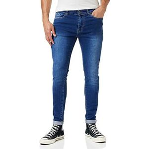 Enzo Skinny jeans voor heren, Blauw (gemiddelde was).