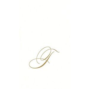 Caspari T White Pearl Paper Linen Guest Handdoeken, Initialen Monogram, 24 Stuk