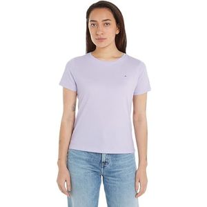 Tommy Hilfiger Tjw T-shirt van zachte jersey, gebreide top, S/S dames, Paars (Lavender Flower)