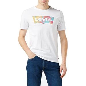 Levi's Graphic Crewneck Tee BW Lava Fill White Heren T-Shirt, Bw Lava Fill White
