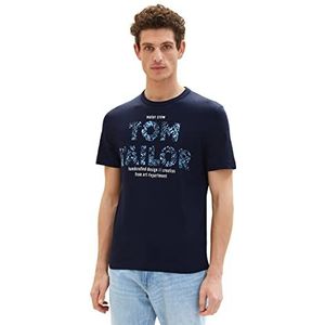 TOM TAILOR 1036334 T-shirt met logo voor heren (1 stuk), 10668 - Sky Captain Blue