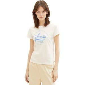 TOM TAILOR Denim 1040185 T-shirt voor dames, 10348 - Gardenia White