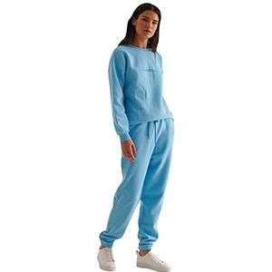 NA-KD Comfortabele bio-sweatbroek voor dames, Blauwe Azure